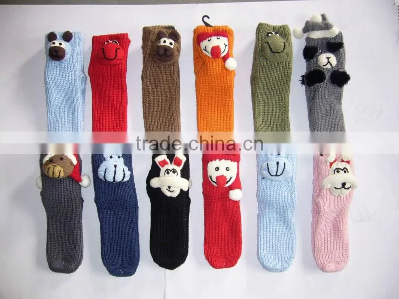 3D animal knitted kids tube sock