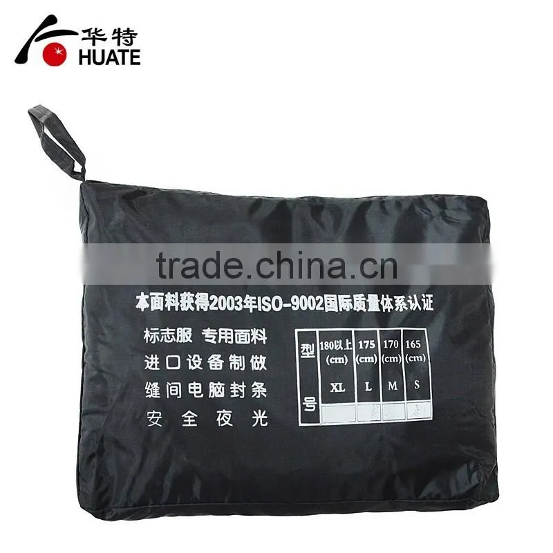 Personal protective euqipment black refelective raincoat