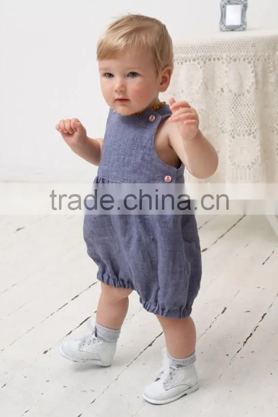 Newborn Baby Boy Orangic Cotton Shortall Cute Fashion Plain Jon Jon Romper