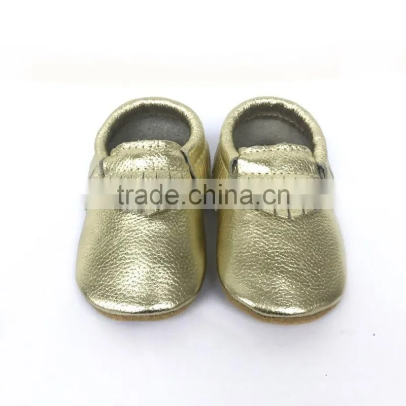 New Style Rubber Sole Baby Shoes Toddler Leather Moccasins