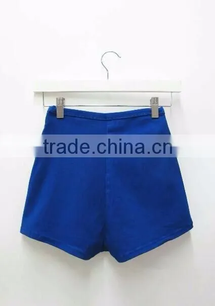 Runwaylover Europe Style 2017 Ladies Fashion 100% Cotton High Waist Shorts With Side Zipper