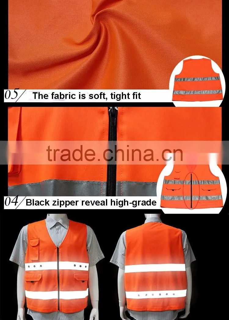 100% polyester mesh fabric motorcycle reflective led safety vest
