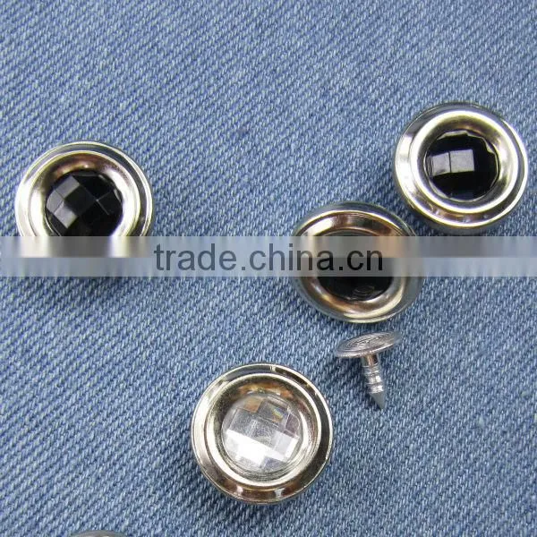 Rhinestone Metal Jeans Button With Customized Color And Size