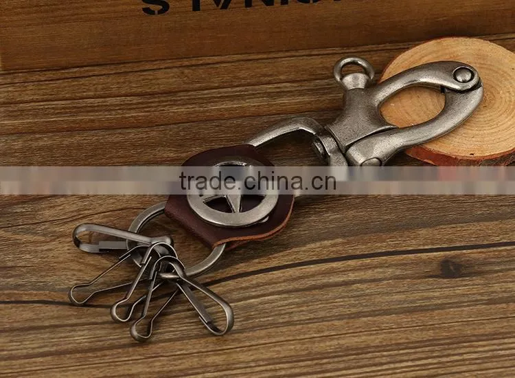 2016 Keychain/Key Tag /Key Fob,Star Handmade Leather Key Chain