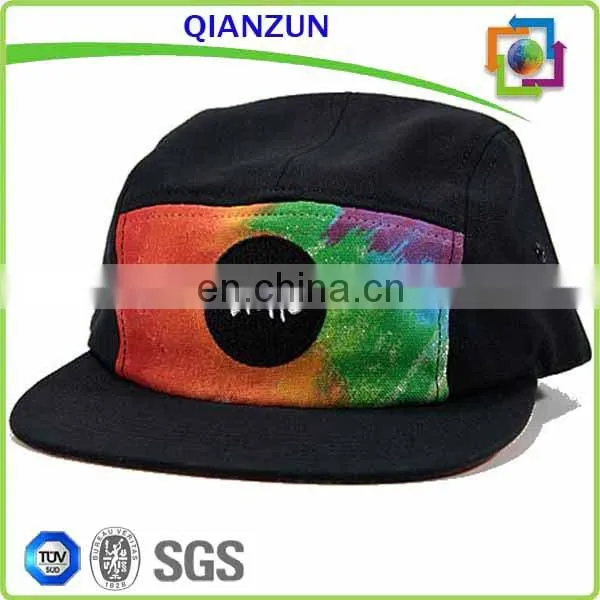 Floral Brim 5 Panel Hat Wholesale Front Patch Logo 5 Panel Hat/Cap