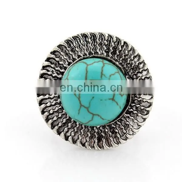 New design Top selling Charming Popular Turquoise Ring full finger Alloy ring