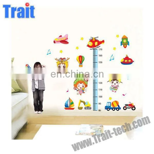 High Quality Cartoon Height Chart 50x70cm Removable PVC DIY Decorative Wall Sticker,vinyl material for wall sticker