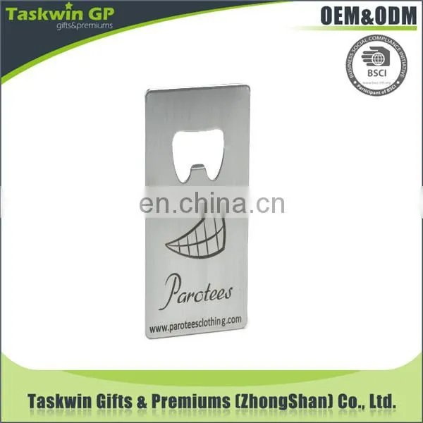 Promotional custom laser logo bottle opener for wholesale