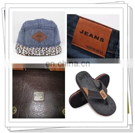 Fake leather clothing rubber patches leather label