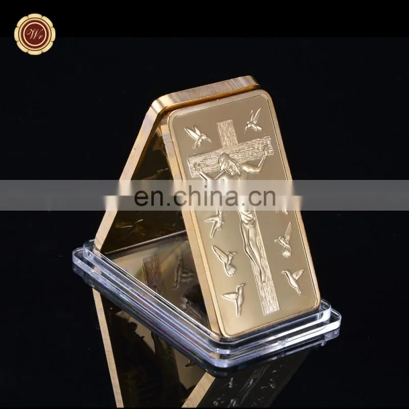 WR 999 Gold Foiled Bar Collectible Gold Plated Metal Bar Art Collection Gift with Plastic Cover