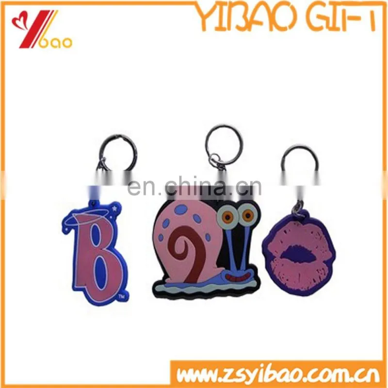 China manufacturer cheap customed 2D/3D cartoon soft pvc keychain / lovely key ring
