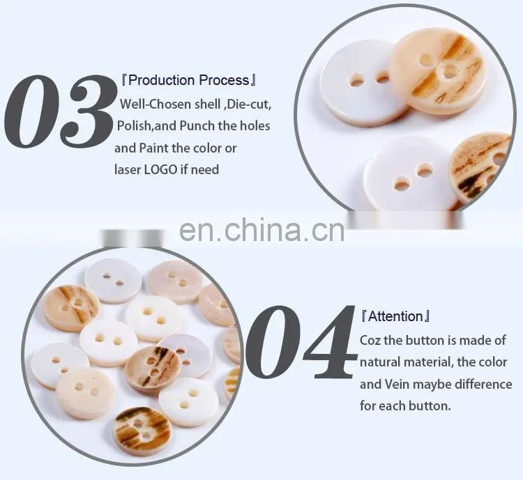 Quality Two Holes Natural River Shell Button for Clothing BN80063