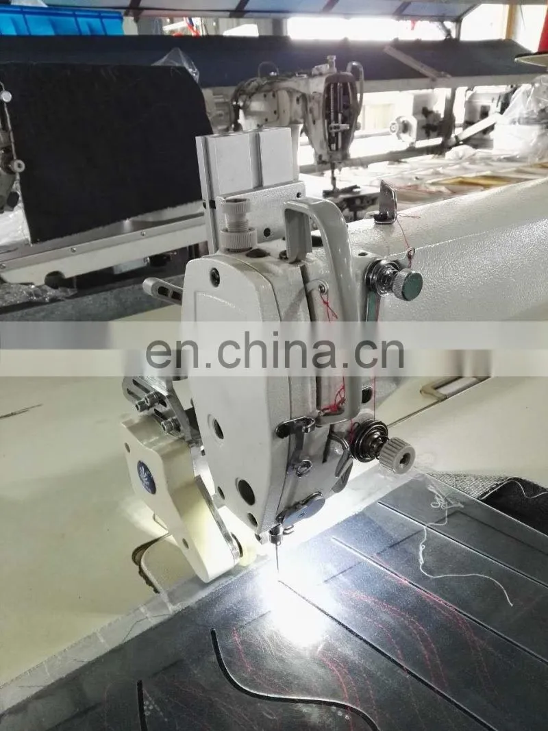 9900-D4 direct- drive long arm compound feed lockstitch sewing machine with four features
