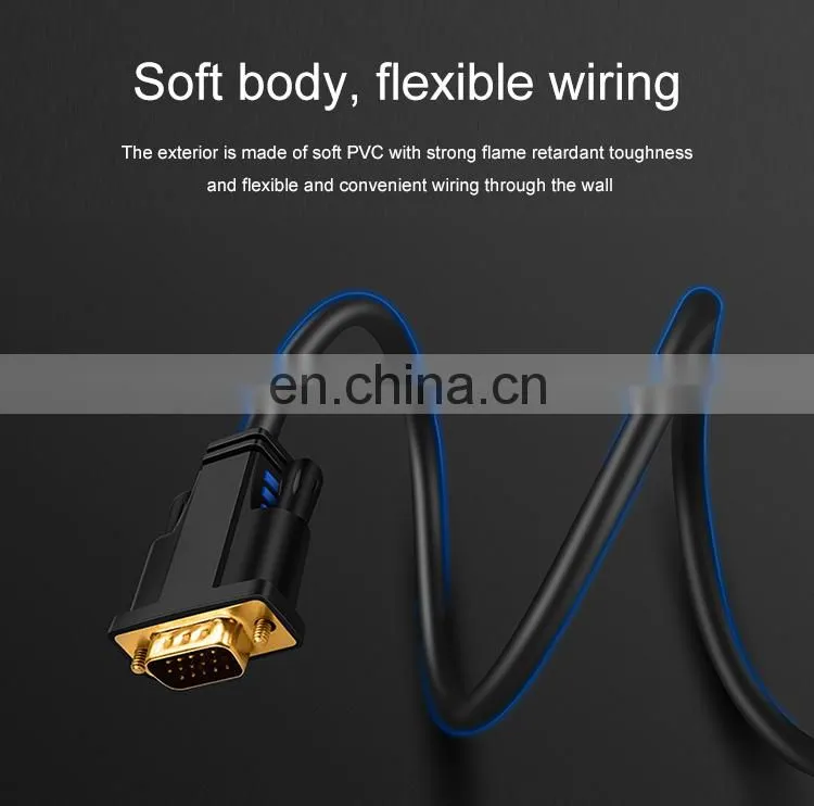 solid pin plug soft body 19pin vga cable
