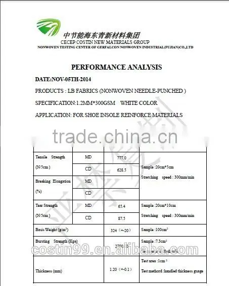 Rpet Nonwoven needlepunched fabrics