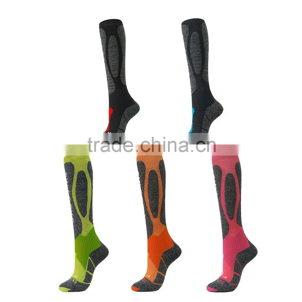 High Quality women Long Cotton Black Soccer Socks