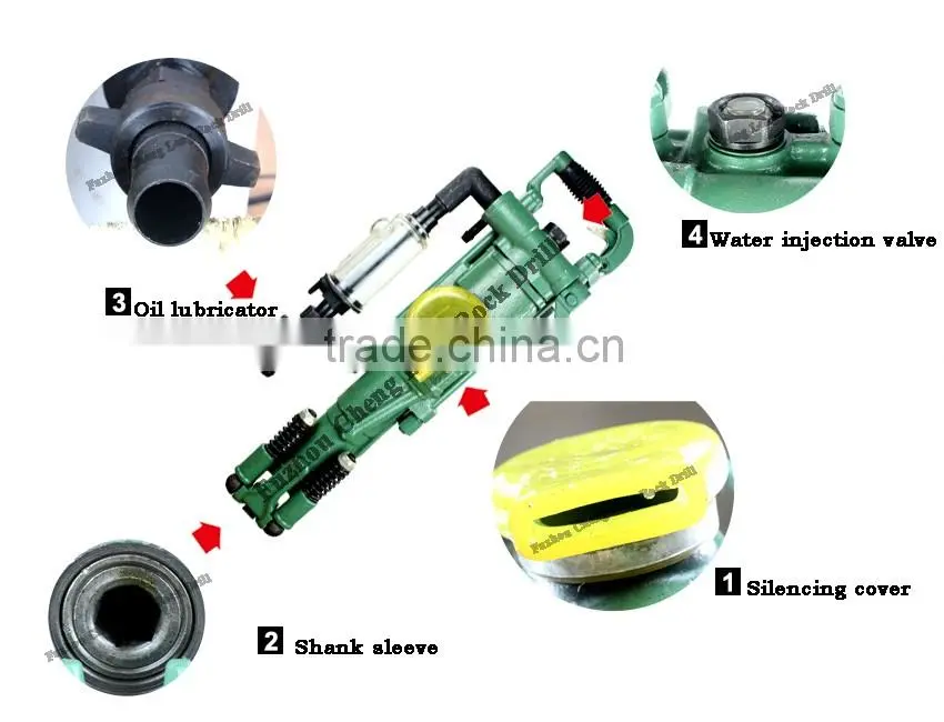 Pneumatic Tools YT28 pneumatic air leg rock drill with air compressor