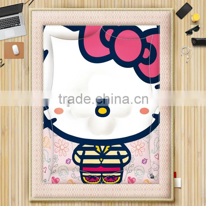 2015 hot selling wholesale printed down filling 3d cartoon kids cotton quilts