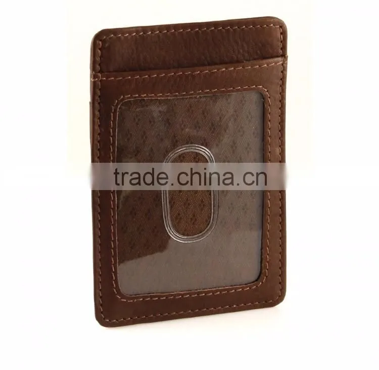 Custom Metal Money Clip with Card Holder for men Genuine Leather Money Clip