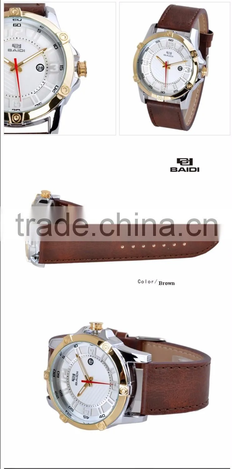 Optional Leather And Stainless Steel Watch Straps Unisex Watch With Great Dial