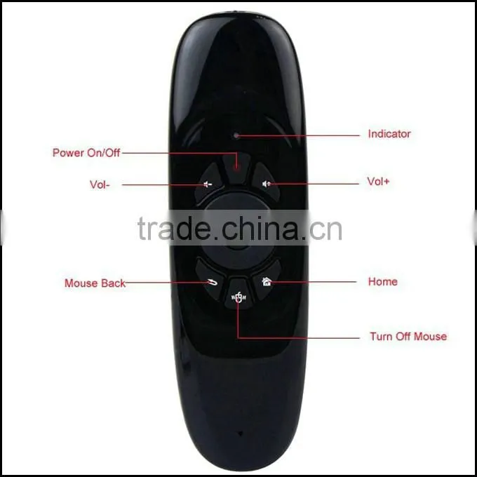 2.4G Gyroscope Factory C120 2.4G Remote Control Wireless Air Mouse For TV Box and Computer