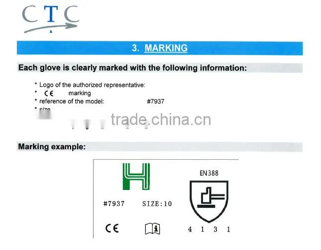 EN388 Top Quality Chinese Manufacture Heavy Duty Oil Heat Resistance Glove