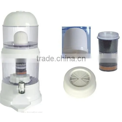 16L white color mineral water pot / 7 stage filter table top filter