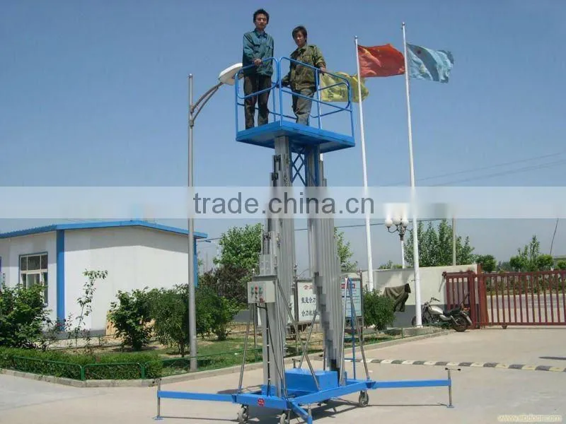 single post mobile hydraulic electric aluminum man telescopic lift