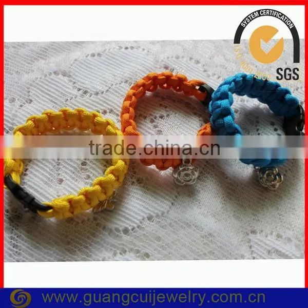fashion woven cord bracelet with charm
