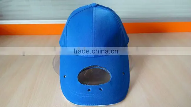 custom blank blue baseball solar fan cap