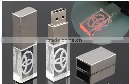 Christmas gifts LED crystal flash drive 16gb