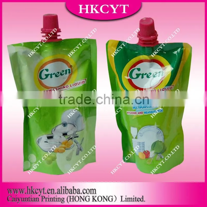 Plastic Transparent Stand Up Pouch With Central Spout