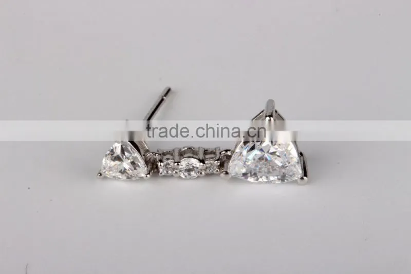 Dignity silver earring design diamond drop shape earring 2015