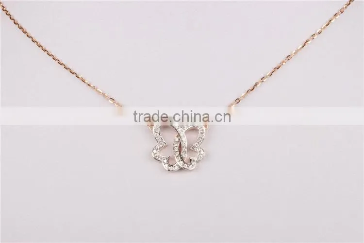 Dubai jewellry butterfly necklace girl's silver sterling necklace fashion jewelry