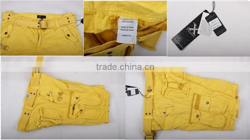 Men's washed cargo shorts with waistband in stock jeans