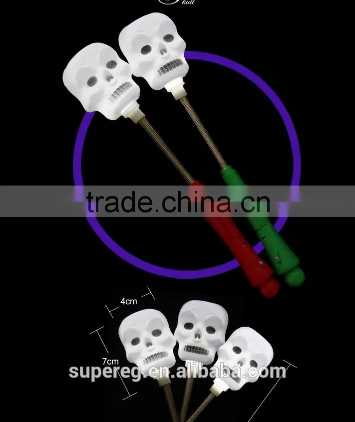 Halloween Pumpkin/Skull LED Light Stick Flash Glow PVC Fluorescence Sticks with Shaking Spring Party Decoration
