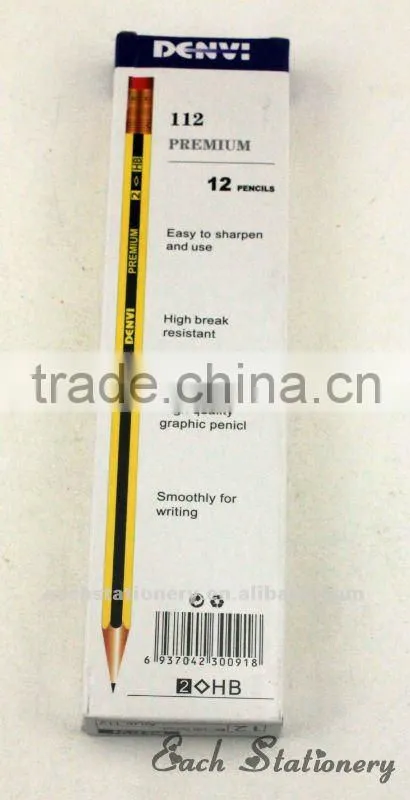 HB 7"Stripe Pencil With eraser top