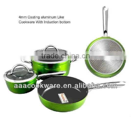 SA-12126 color aluminum cookware set non stick aluminum cookware set