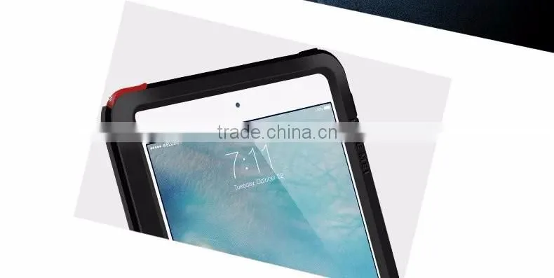 Love Mei Metal Polymer Powerful Gorilla Glass Waterproof Shockproof Dirt proof Protective Cover Case For iPad Mini 4 TB-0148