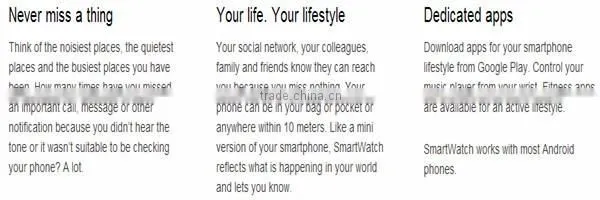 2015 hot product smart watch phone waterproof
