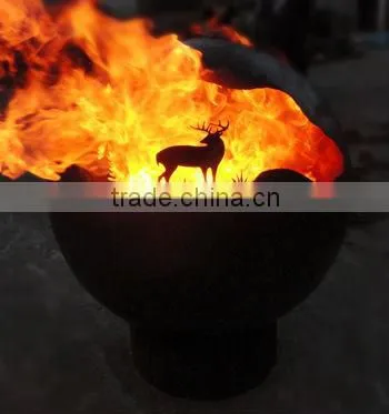 Outdoor large steel wood burning handcrafted firepit with high temrature painted