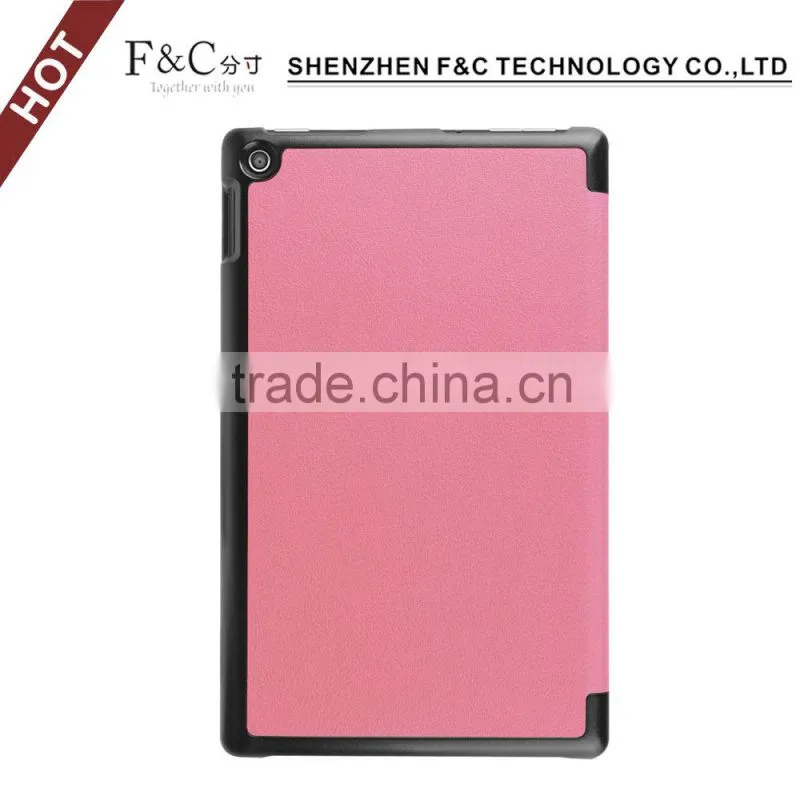 High quality hot pressed leather case for 2015 amazon new kindle fire HD 8