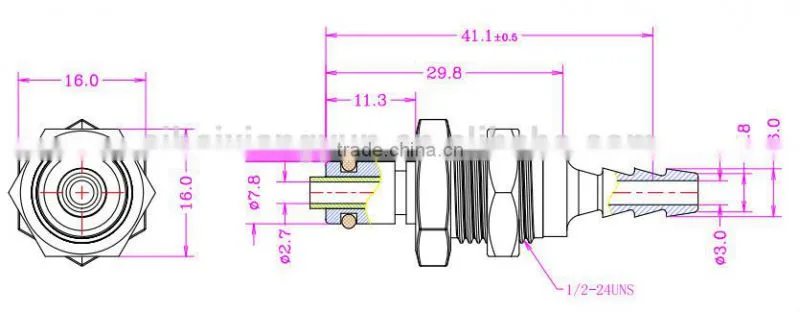3/16" POM/EPDM Plastic disconnector IMD1603PH Male