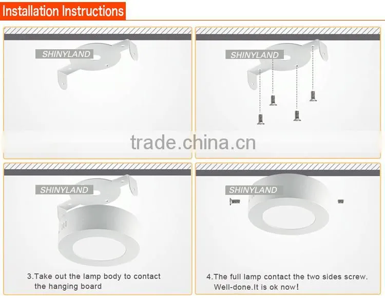 3W 6W 12W 18W led panel light fixtures surface mount led panel light 24W