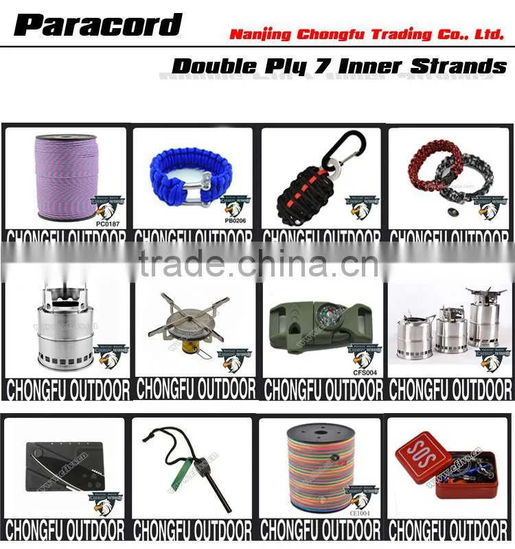 wholesale camping supplies 9 strand 1000ft spool Glow in dark & reflective paracord Parachute Cord for camping survival