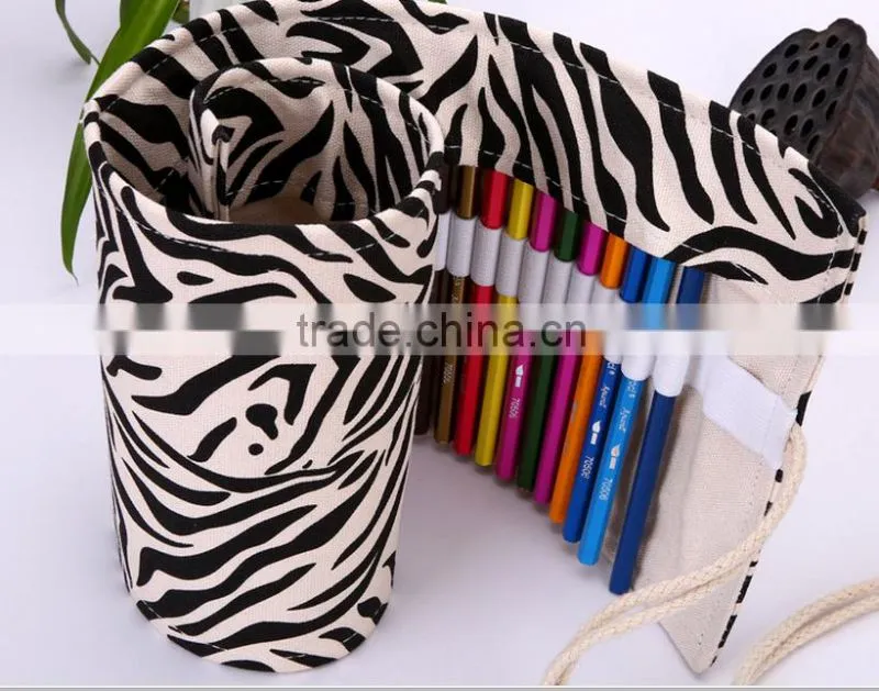 The skeleton patternCanvas 72 holes inserting pencil bag roll case