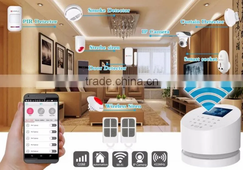 KERUI new Wifi based support IOS Android phone control gsm security wireless smart security alarm system