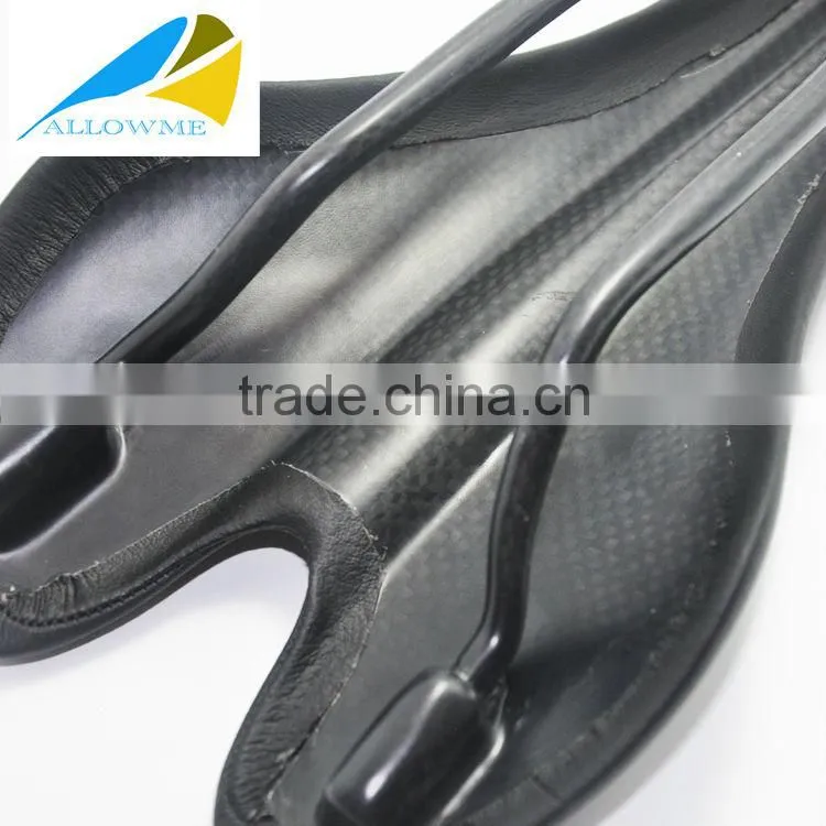 full carbon leather warped road racing bike saddle
