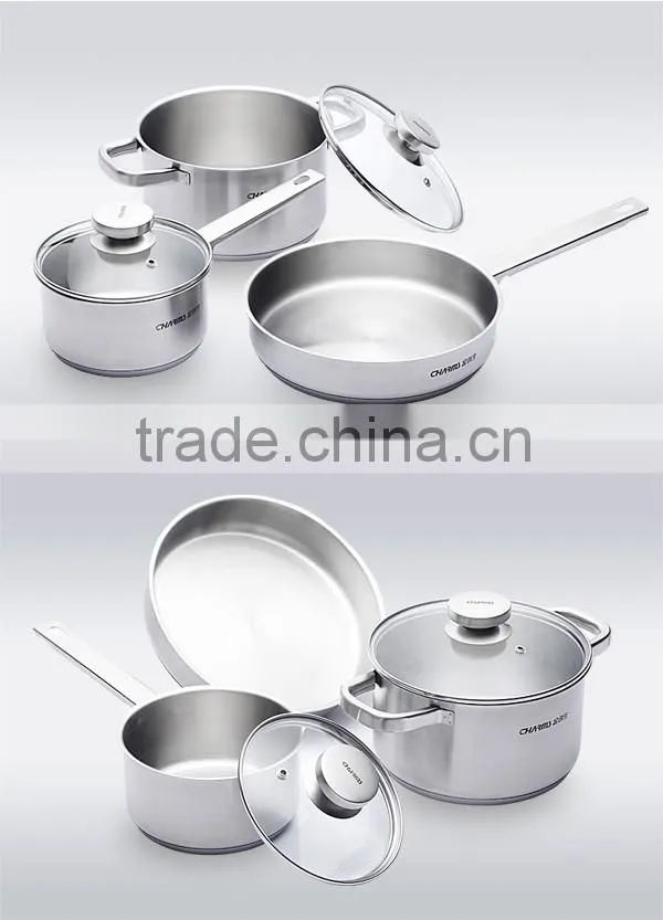 Professional Kitchen Stainless Steel Set Pan Pot Cookware Cooking 5 pieces