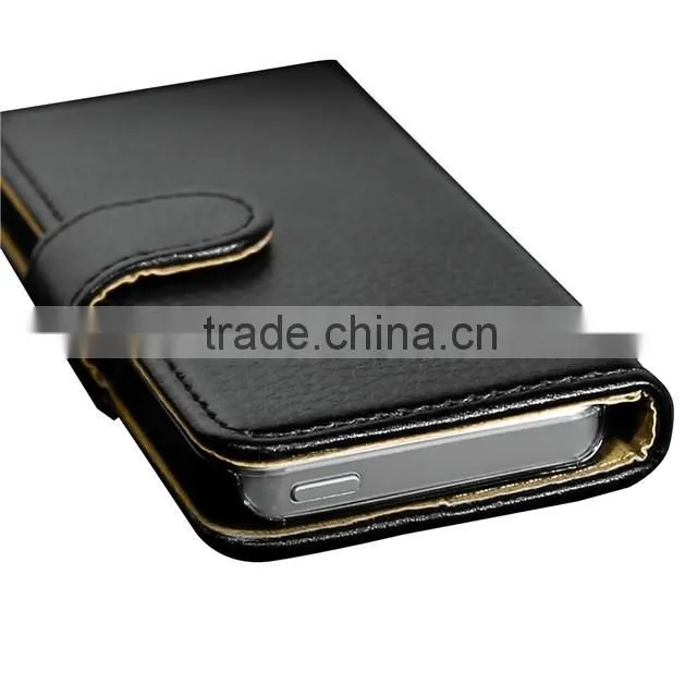 Genuine Real Leather Wallet stand Mobile Phone case cover for Apple iPhone SE